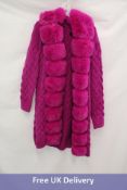 Akira Babbs Fur Coat, Fuchsia, Size L/XL