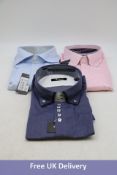 Three 7Camicie Men's XXL Shirts, 1x Light Pink, 1x Light Blue and 1x Navy
