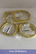 Four C2G 2M Cat6A Ethernet RJ45 High Speed Network Cable, LAN Lead Snagless UTP LSZH-YLW