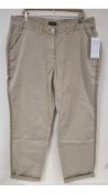 Ulla Popken Women's Vintage Look Trousers, Beige, Size UK 24