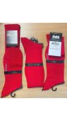 Three Pairs Pantherella Mens Over The Calf Socks, Scarlet, Size UK 6.5-7.5
