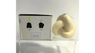 Two Honey Flamingo Tube Knot Candles, Ivory Purple Dot, White Coconut, 460G