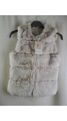Rhino & Pelle Faux Fur Vegan Leather Waistcoat, Janay Birch, Size 8 UK