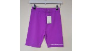 Three Les Coyotes De Paris Kids Cycling Shorts, Retro Purple, Size 14 Years