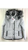 JBC Collection Women's Faux Fur Hooded Jacket, Grey, Size S