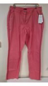 Ulla Popken Women's Vintage Look Trousers, Pink, Size UK 24