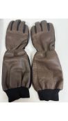 Rohleder Quality Leather Heat Resistant Leather Grilling Gloves, Brown, Black