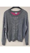 Ulli Ehrlich Sportalm Women's Pullover Knitted Jumper Grey/Pink, Size 10 UK