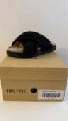 Inuikii Women's Woven Flat Sandals, Black, EU 38