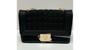 Carvela Women's Muse Maxi Fabric Handbag, Black and Gold