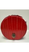 Kurt Geiger Round SM Shoreditch Bag, Patent, Red and Gold