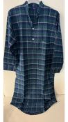 Somax Men's Collarless Nightshirt, Blue/Green, Size S