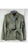 Superdry Women's Cotton Belted Safari Jacket, Green, Size S