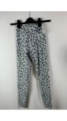 Two Energy Lable Women's Leggings, Grey Leopard Print, Size S