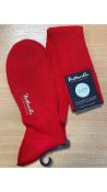 Seven Pantherella Men's Vale Over The Calf Socks, Scarlet, Size UK 5.5-6