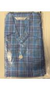 Derek Rose Savile Collection Men's Pyjamas, Blue Check, Size M