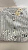 Irish Men's Cotton Night Shirt, White & Navy, Size XL