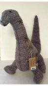 The Simple Folk Kenana Knitters The Ditsy Dinosaur, Gray Melange, Giant