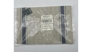 Ladelle Martin Vinyl Table Mats, Beige/Navy, Set of 12, 30 X 45 Cm