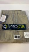 Projob 642501-58-100 Trousers with Knee Protection, Beige, Size 48