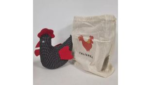 Four Talierka Chicken Door Stops, Black & Red, 21 LX 13WCM