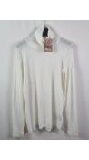 Scotch & Soda Women's Long Sleeve Turtle Neck Top, Cream, Size M