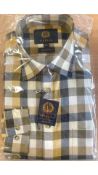 Viyella Men's Casual Shirt, Black/Gold, Size 17.5