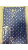 Savile Collection Men's Collarless Nightshirt, Cotton, Polka Dot, Medium
