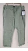Ulla Popken Women's Vintage Look Trousers, Green, Size UK 24