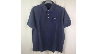 Faconnable Mens Short Sleeved Polo Shirt, Size XL, Marine