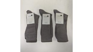 Fifteen Pairs of Woods of Shropshire Men's Long Socks, Mid Grey, Size UK 9-11.5