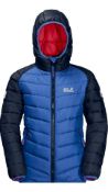 Jack Wolfskin Children's K Zenon Winter Windproof Quilted Jacket, Coastal Blue, Size 164cm