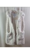 Rino & Pelle Women's Faux Fur Hooded Waistcoat, Off White, Size 38