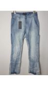 Suavo World Men's Sky Flare Pant Jeans, Blue, Size 30