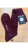 Seven Pantherella Men's Vale Over The Calf Socks, Burgundy, Size UK 5.5-6