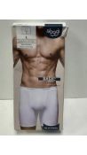 Three Sloggi Men's Underwear Long Boxer Basic, White, Large
