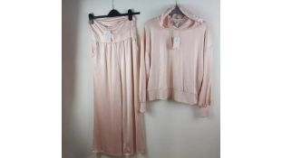 River Island Women's Lounge Set, Peach, Bottoms Size S, Top Size M