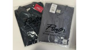 Eight Printer Men's Polo Shirts, Size XL to include 4x Black, 4x Steel Grey