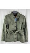 Superdry Women's Cotton Belted Safari Jacket, Green, Size M