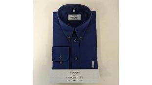 Woods of Shropshire Men's Long Sleeve Shirt, Navy, Size L