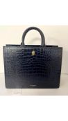 Kurt Geiger Black Square Top Handle Handbag with Golden Eagle Head. Used