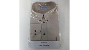Woods of Shropshire Men's Long Sleeve Shirt, Beige, Size XL