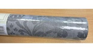 Four Rolls of Royal House Fabric Dam Charcoal Wallpaper, 418611, Grey