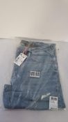 Two Superdry Men's Vintage Slim Jeans, Fulton Light Blue, Size W32 L32