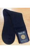 Three Pairs Pantherella Men's Pembrey Long Socks, Black, Size UK 7.5-9.5