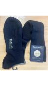 Pantherella Men's Knightsbridge Over Calf Cashmere Socks, Black, Size UK 8-8.5
