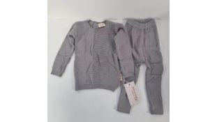 Mon Tresor Baby Outfit, Top and Bottoms Set, Grey, Size 18 Months