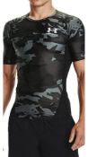 Under Armour Men's Ua Isochill Compression Short Sleeve T-Shirt, Black Camo, Size M