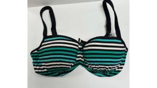 Marie Jo Juliette Bikini Top, Green Stripe, Size 36D