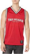 True Religion Men's Arch Logo Jersey, Sorbet Red, Size L